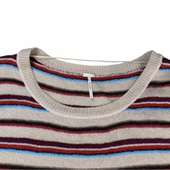 Free People Beach Wool Blend Road Trip Striped Pullover Sweater Women’s Size L - Picture 4 of 10